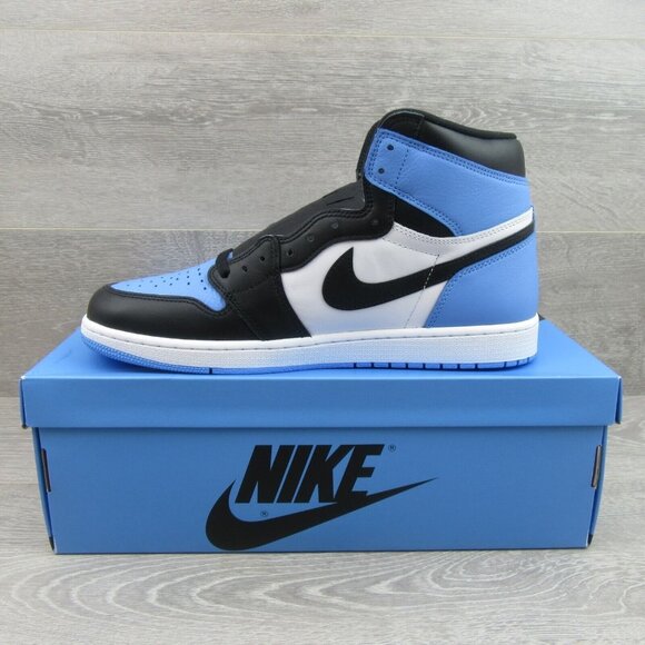 Air Jordan 1 Retro HI OG UNC Mens Size 10.5 University Blue Black NEW - Picture 3 of 14